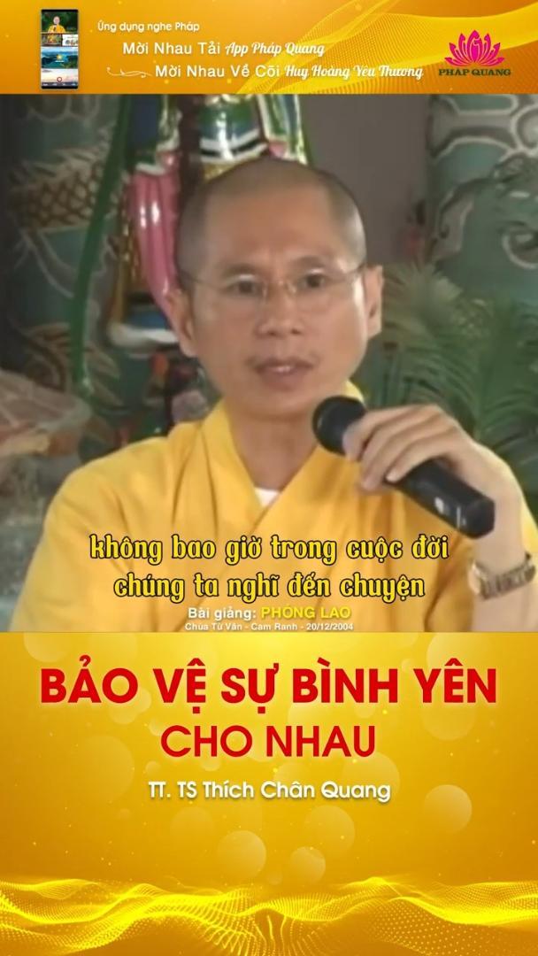BẢO VỆ SỰ BÌNH YÊN CHO NHAU